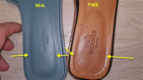 Real vs fake Hermes slides. How to spot original Hermes Oran 